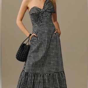 Hutch Black and White Strapless Dress